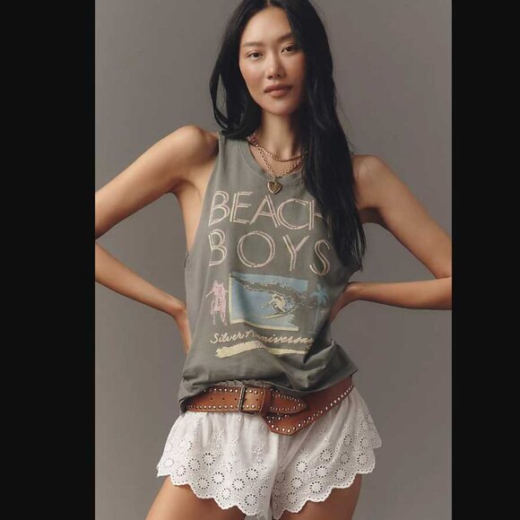 New (with tiny flaw) XXS Anthropologie x Letluv The Beach Boys tank top - Picture 3 of 11